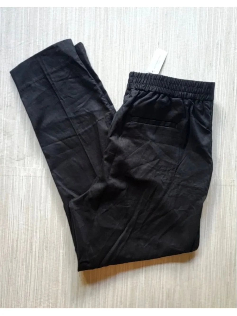 Banana Republic Tapered High Rise Linen-Blend Ankle Pants Black Medium NWT $100